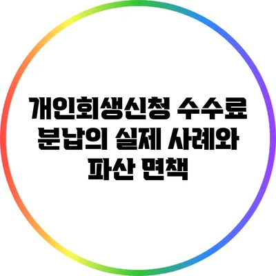 개인회생신청 수수료 분납의 실제 사례와 파산 면책