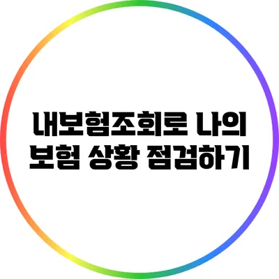 내보험조회로 나의 보험 상황 점검하기