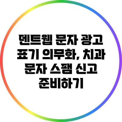 덴트웹 문자 광고 표기 의무화, 치과 문자 스팸 신고 준비하기