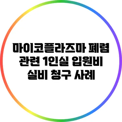 마이코플라즈마 폐렴 관련 1인실 입원비 실비 청구 사례