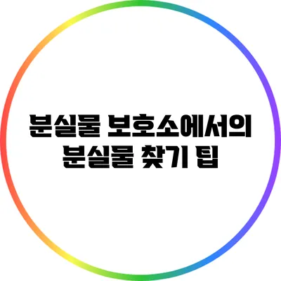 분실물 보호소에서의 분실물 찾기 팁