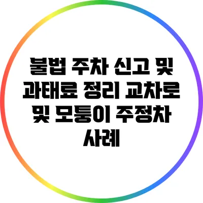 불법 주차 신고 및 과태료 정리: 교차로 및 모퉁이 주정차 사례