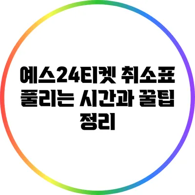 예스24티켓 취소표 풀리는 시간과 꿀팁 정리