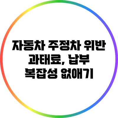 자동차 주정차 위반 과태료, 납부 복잡성 없애기