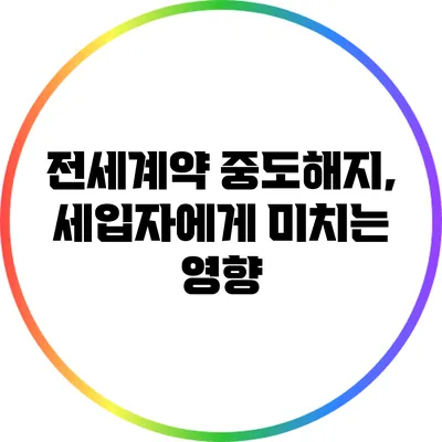 전세계약 중도해지, 세입자에게 미치는 영향