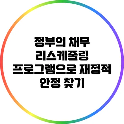 정부의 채무 리스케줄링 프로그램으로 재정적 안정 찾기