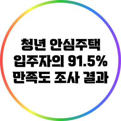 청년 안심주택 입주자의 91.5% 만족도 조사 결과