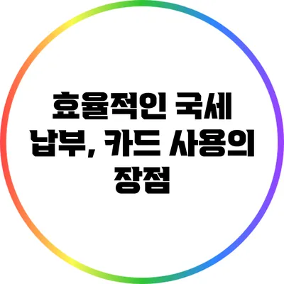 효율적인 국세 납부, 카드 사용의 장점