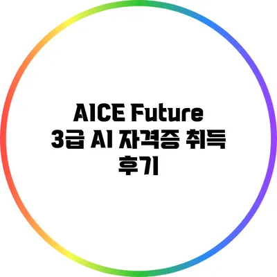 AICE Future 3급 AI 자격증 취득 후기