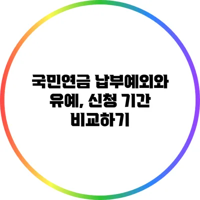 국민연금 납부예외와 유예, 신청 기간 비교하기