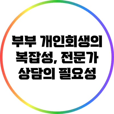 부부 개인회생의 복잡성, 전문가 상담의 필요성