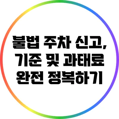 불법 주차 신고, 기준 및 과태료 완전 정복하기