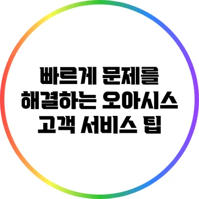 빠르게 문제를 해결하는 오아시스 고객 서비스 팁