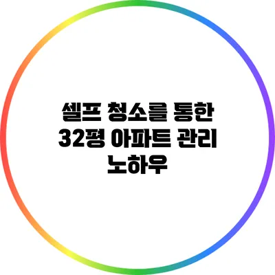 셀프 청소를 통한 32평 아파트 관리 노하우