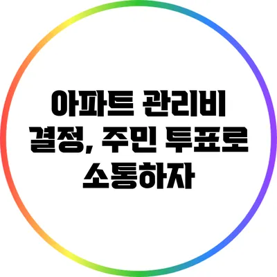 아파트 관리비 결정, 주민 투표로 소통하자