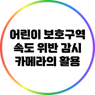 어린이 보호구역 속도 위반 감시 카메라의 활용