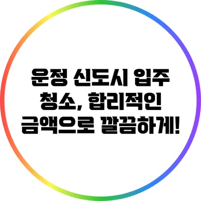 운정 신도시 입주 청소, 합리적인 금액으로 깔끔하게!