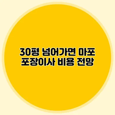 30평 넘어가면? 마포 포장이사 비용 전망