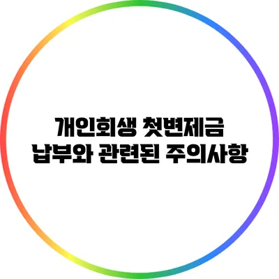 개인회생 첫변제금 납부와 관련된 주의사항