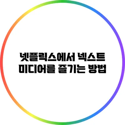 넷플릭스에서 넥스트 미디어를 즐기는 방법