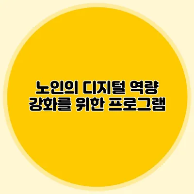 노인의 디지털 역량 강화를 위한 프로그램