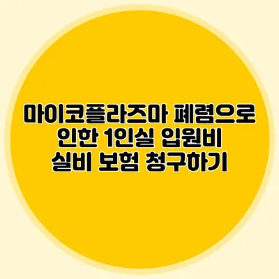 마이코플라즈마 폐렴으로 인한 1인실 입원비 실비 보험 청구하기