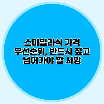 스마일라식 가격 우선순위, 반드시 짚고 넘어가야 할 사항