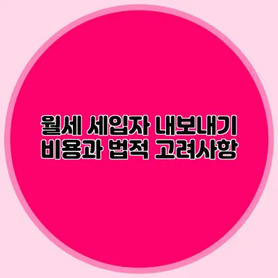 월세 세입자 내보내기: 비용과 법적 고려사항