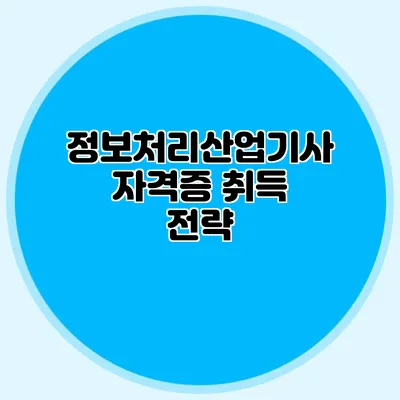 정보처리산업기사 자격증 취득 전략