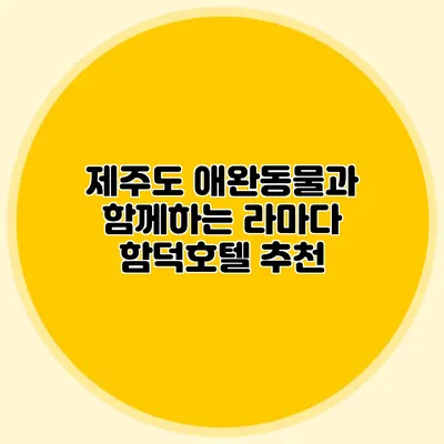 제주도 애완동물과 함께하는 라마다 함덕호텔 추천