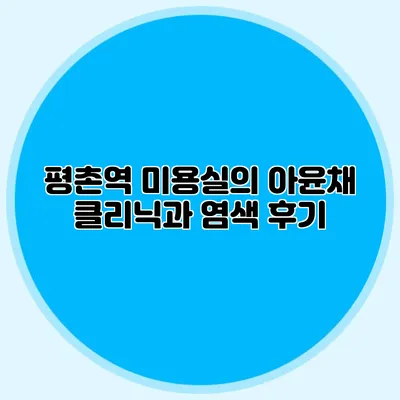 평촌역 미용실의 아윤채 클리닉과 염색 후기