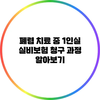 폐렴 치료 중 1인실 실비보험 청구 과정 알아보기