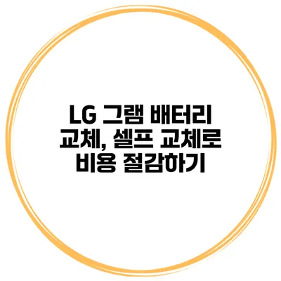 LG 그램 배터리 교체, 셀프 교체로 비용 절감하기