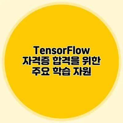 TensorFlow 자격증 합격을 위한 주요 학습 자원