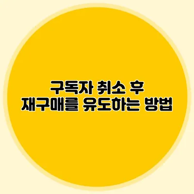 구독자 취소 후 재구매를 유도하는 방법