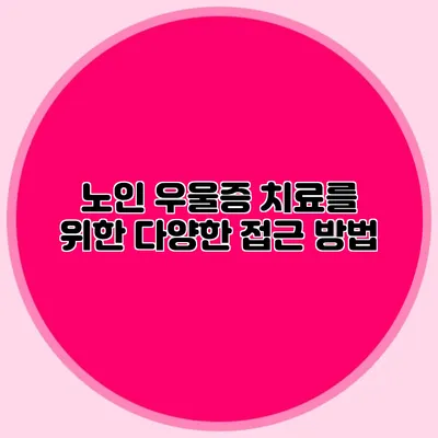 노인 우울증 치료를 위한 다양한 접근 방법