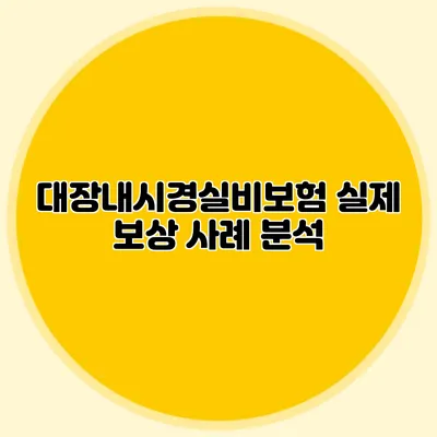 대장내시경실비보험: 실제 보상 사례 분석