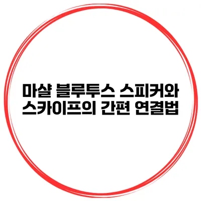 마샬 블루투스 스피커와 스카이프의 간편 연결법