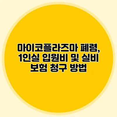 마이코플라즈마 폐렴, 1인실 입원비 및 실비 보험 청구 방법