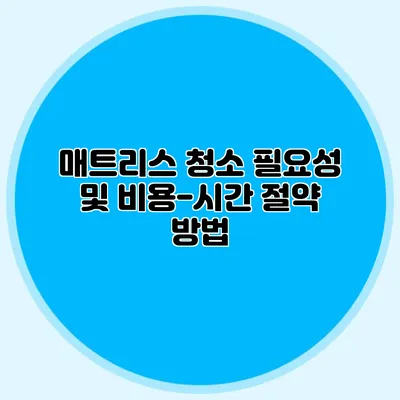 매트리스 청소 필요성 및 비용-시간 절약 방법