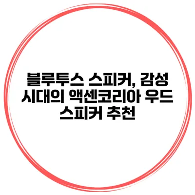 블루투스 스피커, 감성 시대의 액센코리아 우드 스피커 추천