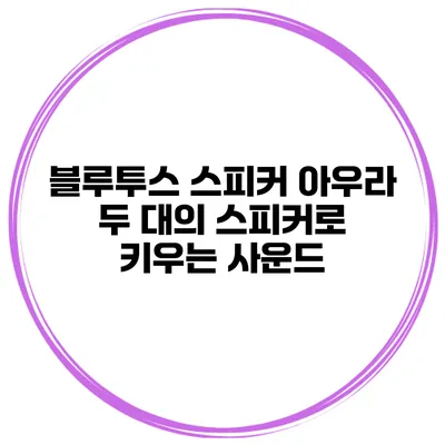 블루투스 스피커 아우라 두 대의 스피커로 키우는 사운드