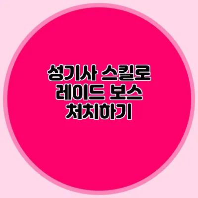 성기사 스킬로 레이드 보스 처치하기