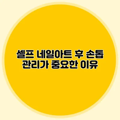 셀프 네일아트 후 손톱 관리가 중요한 이유