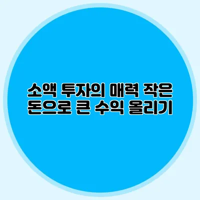 소액 투자의 매력: 작은 돈으로 큰 수익 올리기