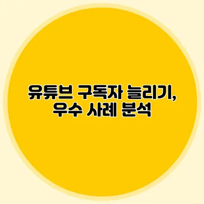 유튜브 구독자 늘리기, 우수 사례 분석