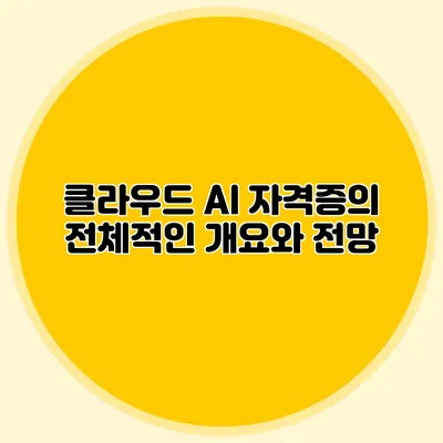 클라우드 AI 자격증의 전체적인 개요와 전망