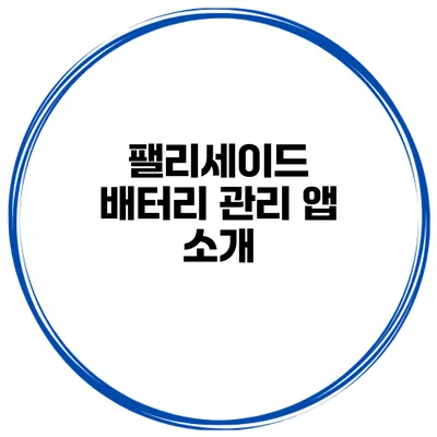 팰리세이드 배터리 관리 앱 소개
