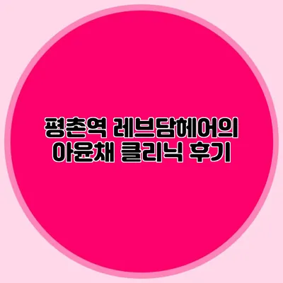 평촌역 레브담헤어의 아윤채 클리닉 후기