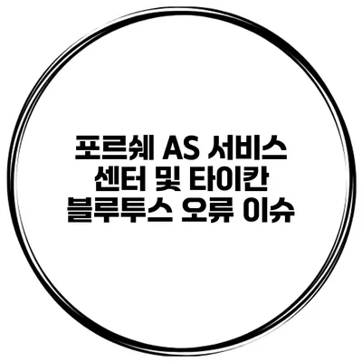 포르쉐 AS 서비스 센터 및 타이칸 블루투스 오류 이슈